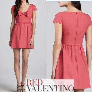 RED Valentino Bow Front Cap Sleeve Dress, Begonia